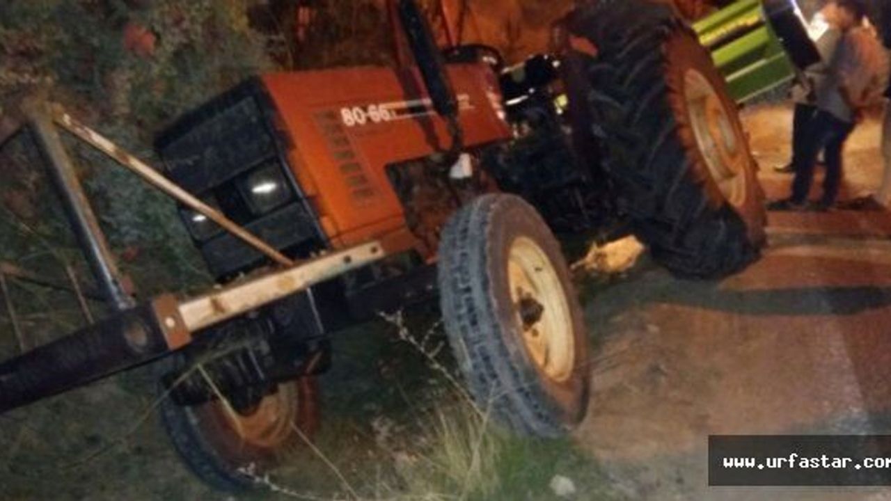Yol Vermek İsteyen Traktör Şarampole Düştü