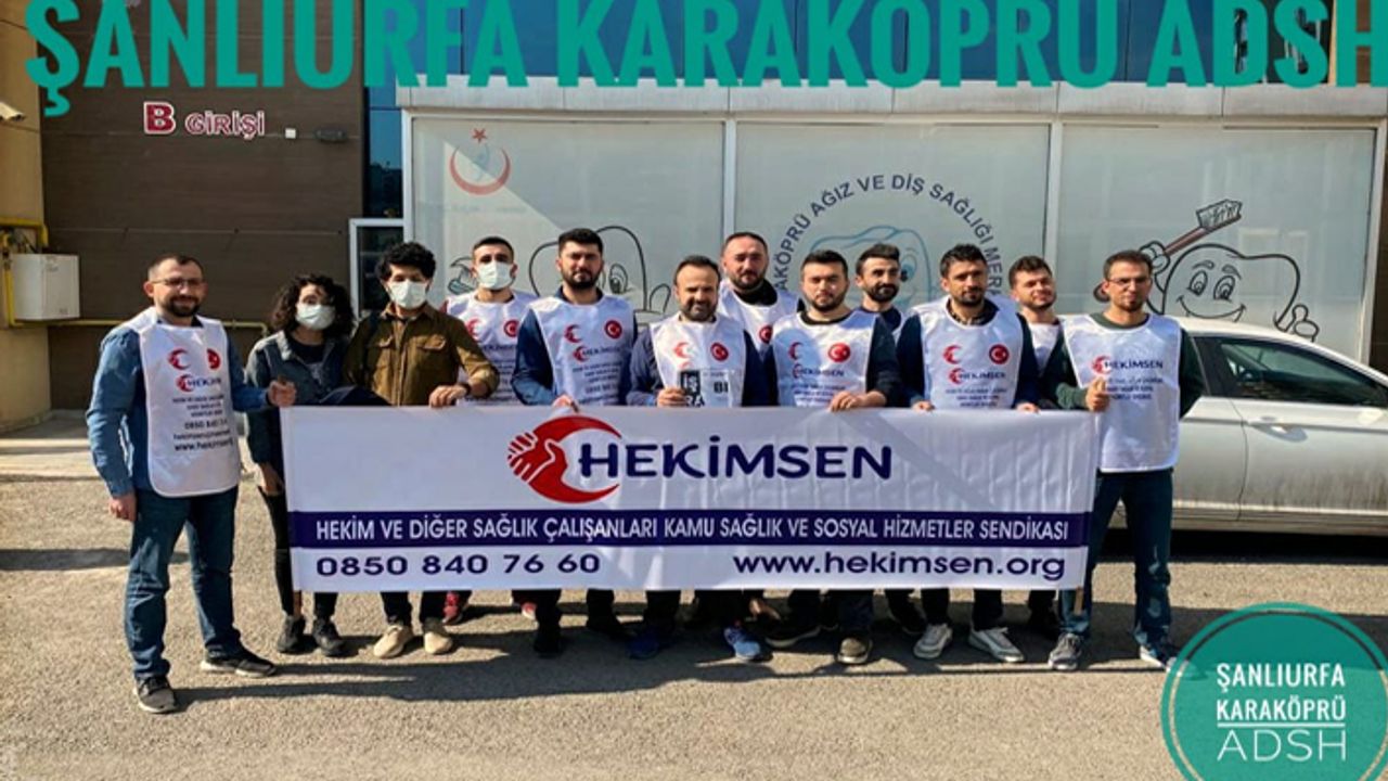 Karaköprü'de diş hekimleri eylem yaptı!
