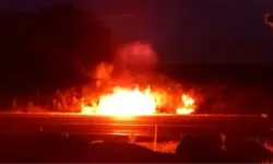 Urfa'da kaza geçiren otomobil cayır cayır yandı!