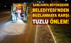 Şanlıurfa Büyükşehir Belediyesi'nden buzlanmaya karşı tuzlu önlem