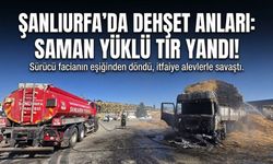 Tonlarca saman kurtarıldı ama tır küle döndü