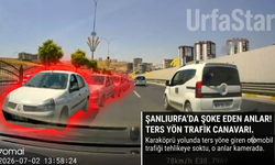 Urfa'da ters yönden gelen araç trafiği alt üst etti