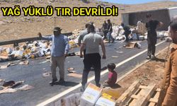 Urfa'da yağ yüklü tır yan yattı