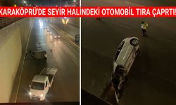 Karaköprü'de seyir halindeki otomobil tıra çarptı
