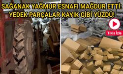 Evren Sanayi'de depoları yağmur suyu bastı