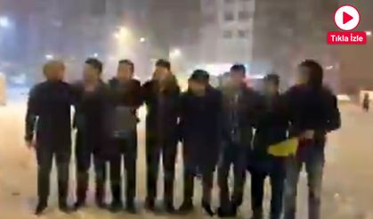 Siverek'te ilçe halkı kar yağışını davul zurna ile karşıladı