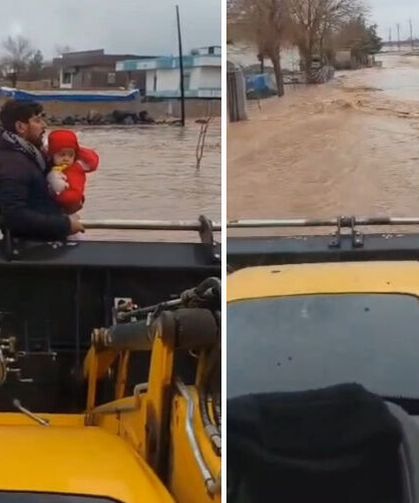 Viranşehir'de sel alarmı! Kepçeyle kurtarıldılar
