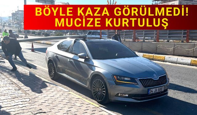 Sürücü kafasından ağır darbe aldı..