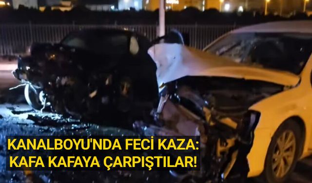 Kanal boyunda feci kaza: Kafa kafaya çarpıştılar