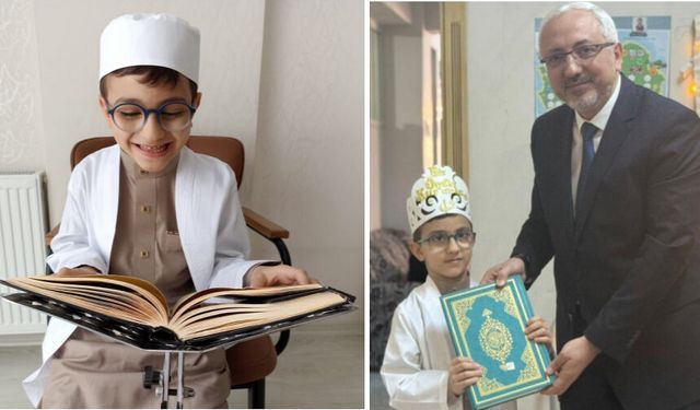 Minik Eymen Kur'an-ı hatim etti