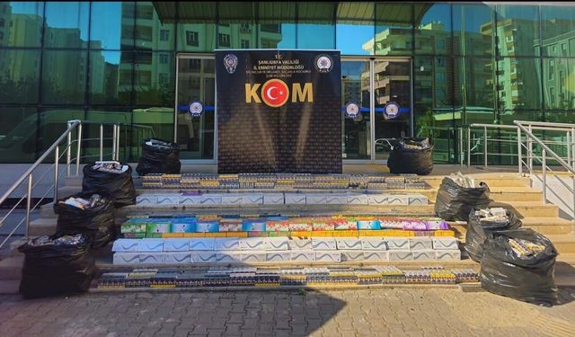 Şanlıurfa’da 20 bin paket kaçak sigara piyasaya sürülmeden yakalandı
