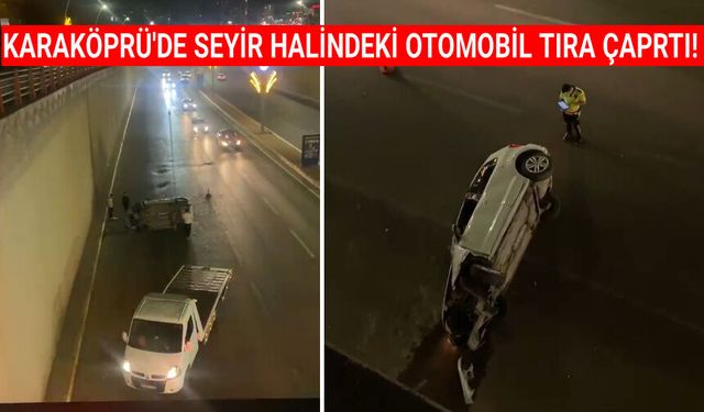 Karaköprü'de seyir halindeki otomobil tıra çarptı