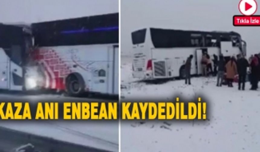 Karlı yolda duramayan otobüs faciaya yol açtı