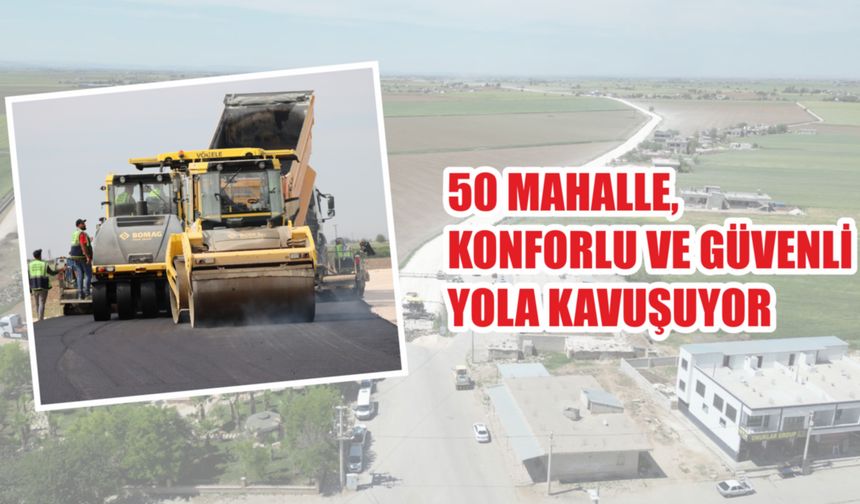 Harran-Yardımcı yolunda asfalt serimi başladı