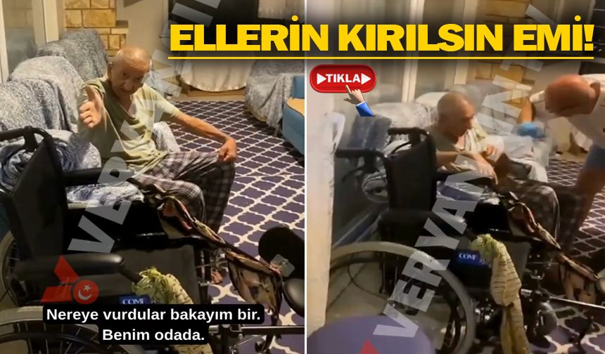 Skandal! Eldiven takıp yaşlı amcayı dövdü