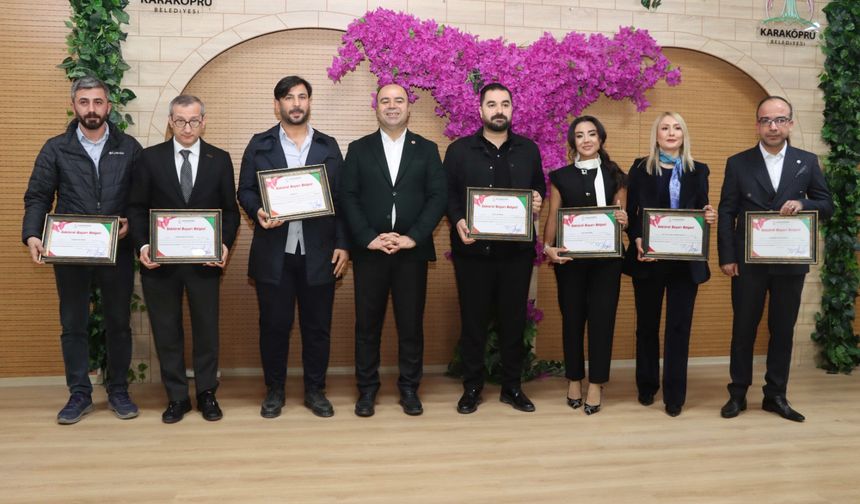 Karaköprü'deki örnek işletmeler onure edildi