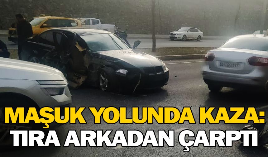 Maşuk yolunda kaza: Araba pert oldu