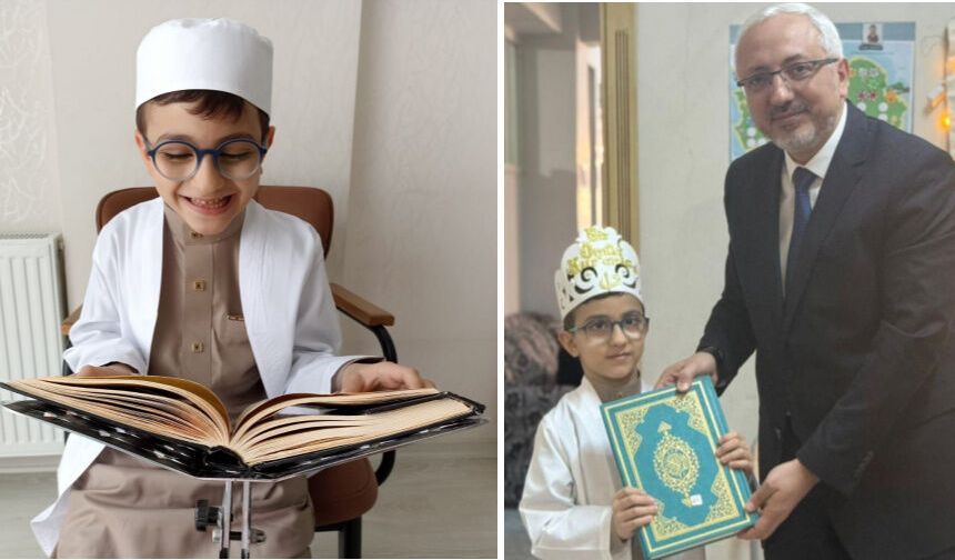 Minik Eymen Kur'an-ı hatim etti