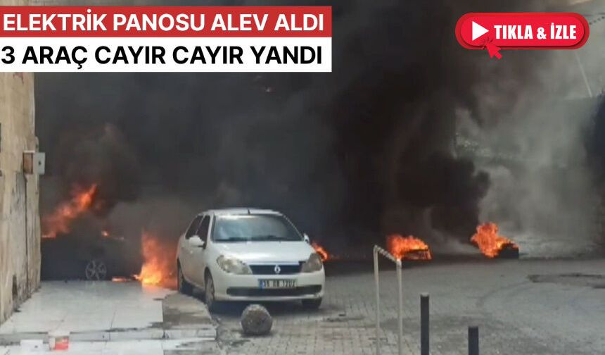 3 araç cayır cayır yandı