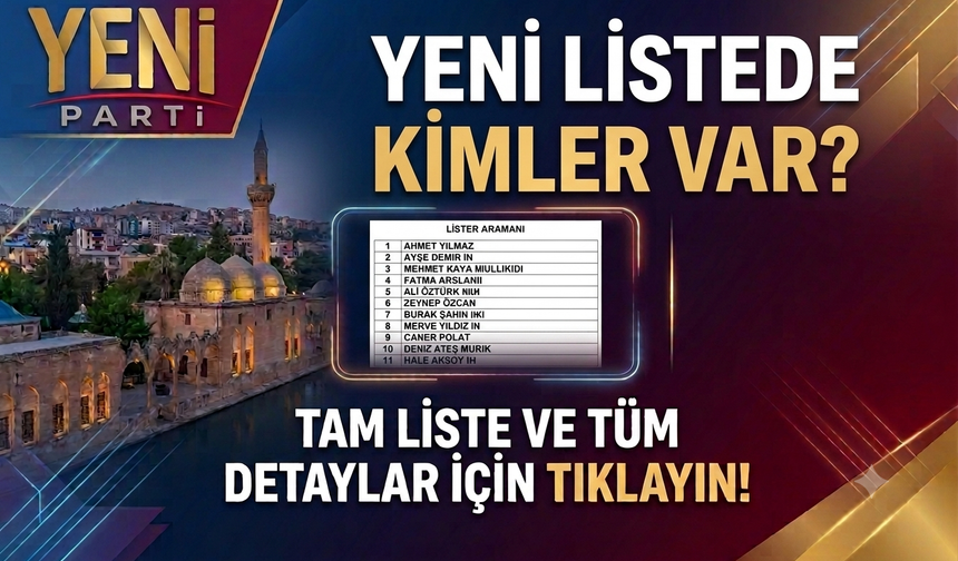Yeni Parti’nin Urfa İl Yönetimi belli oldu: işte o isimler...