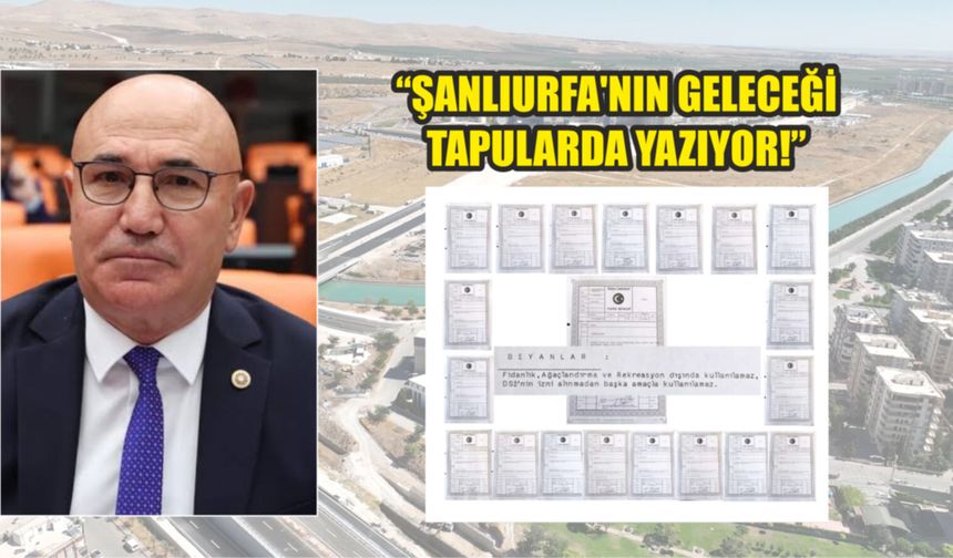 Milletvekili Tanal’dan Şanlıurfa’daki DSİ arazileri için flaş çıkış!